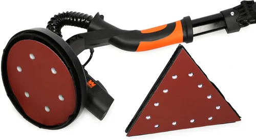 Miniatura 5 de WEN DW5084 Lijadora de paneles de yeso de doble cabezal de velocidad variable 2 en 1 de 5 amperios con manguera de polvo de 15 pies, color negro