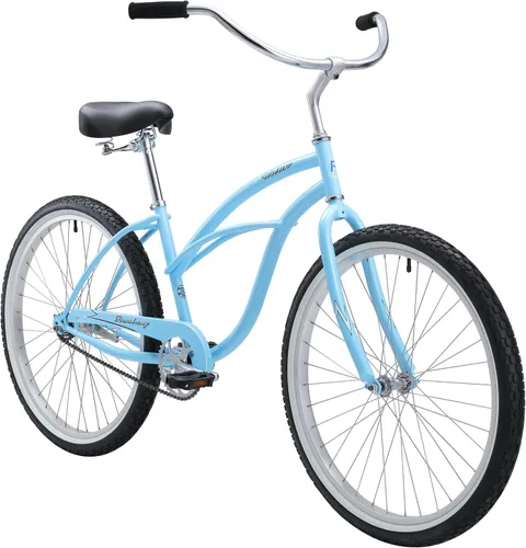 Miniatura 13 de Sixthreezero Urban Lady Beach Cruiser - Bicicleta híbrida de 3 velocidades para mujer Verde militar con llantas rosadas con asiento negro/puños