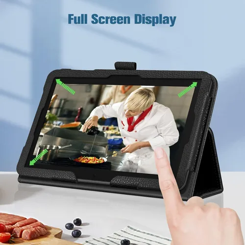Miniatura 8 de Fintie Funda tipo folio para tablet Fire 7 (12ª generación, versión 2022), último modelo, piel vegana de alta calidad, delgada, plegable