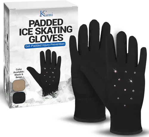Miniatura 11 de Kami-So Figure Skating Gloves for Competition & Practice Skate Training Gloves with Gel Wrist Support & Protective Padding Thermal Skating