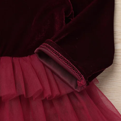 Miniatura 174 de IDOPIP Vestido tutú de terciopelo para niñas pequeñas, vestido de manga larga para princesa, Navidad, cumpleaños, fiesta, boda, vestidos de otoño e
