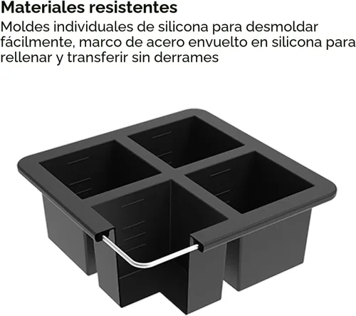 Miniatura 3 de W&P Cup Cubes - Bandeja de silicona para congelador con tapa, azul, hace 4 porciones perfectas de 1 taza, congela y almacena sopa, caldo, salsa