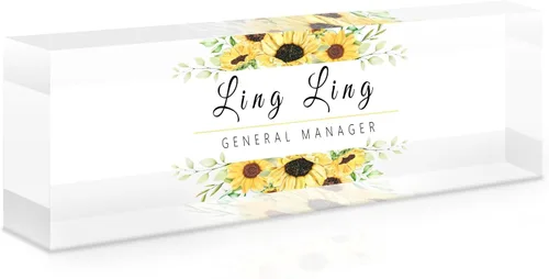 Miniatura 20 de Placa de nombre de escritorio personalizada, placa de identificación acrílica, placas de identificación grabadas personalizadas con logotipo/foto