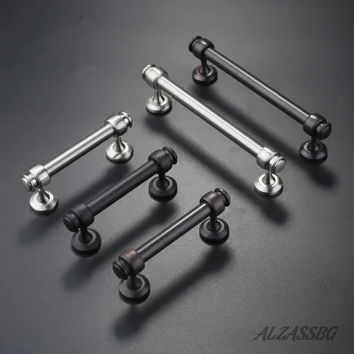 Miniatura 2 de Alzassbg - Paquete de 10 tiradores dorados cepillados para gabinete, manijas de cocina de 3 pulgadas (76mm) de centro a centro de agujero, barra