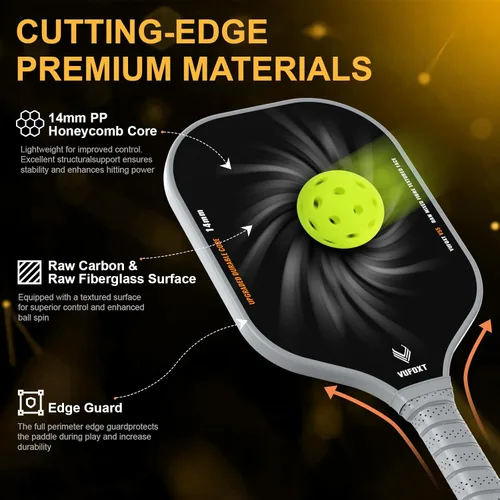 Miniatura 2 de Pickleball Paddles Set of 2/4, USAPA Approved Carbon Fiber Surface Pickle Ball Set - 14mm PP Honeycomb Core of Lightweight Pickleball Rackets Juego