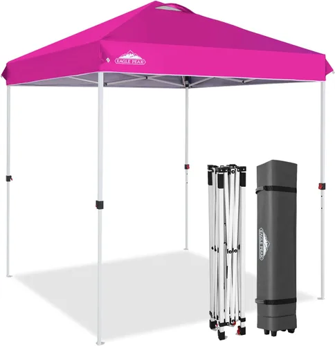 Miniatura 212 de EAGLE PEAK Tienda de campaña desplegable con bolsa de transporte con ruedas, 8 estacas, 4 cuerdas, 4 bolsas de peso, toldo de tienda de campaña