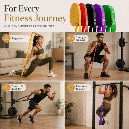 Miniatura 7 de Bandas de asistencia para dominadas, bandas de resistencia para entrenamiento, bandas de dominadas para hombres y mujeres, bandas de ejercicio