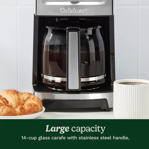 Miniatura 7 de Cuisinart - Cafetera Coffee Maker de 14 tazas PerfecTemp, programable, con jarra de vidrio, función de ajuste de 1-4 tazas, control de intensidad