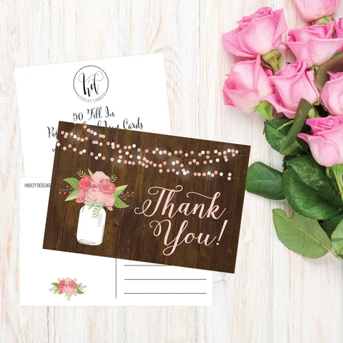 Miniatura 3 de Hadley Designs - Moderna y bonita flor mate en blanco para tarjetas de agradecimiento para bodas, damas de honor, novia o baby shower, profesores
