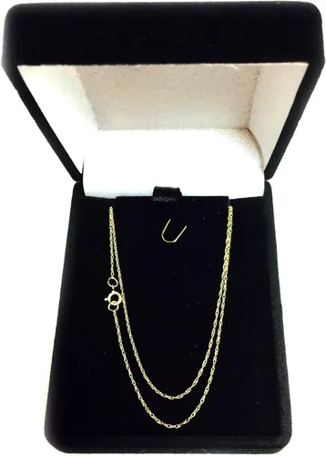 Miniatura 4 de Jewelry Affairs Collar de cadena de cuerda de oro amarillo de 10 quilates, 0.024 in