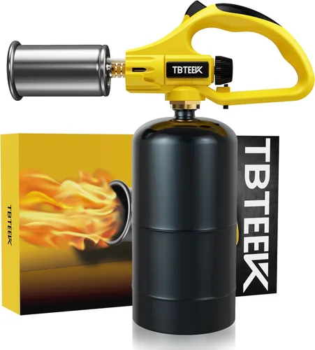 TBTEEK Antorcha potente de propano, antorcha de cocina para parrilla sous vide con llama ajustable, antorcha de carbón con bloqueo de seguridad para