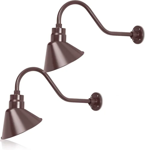 Miniatura 27 de Lámpara de señal de cuello de cisne con pantalla angular negra satinada de 10 pulgadas con brazo de extensión largo de 22 pulgadas, aplique de pared