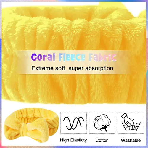 Miniatura 3 de Jutom Juego de 74 diademas de spa de 37 estilos de tela de rizo de forro polar coral, diadema cosmética para maquillaje, cuidado de la piel suave