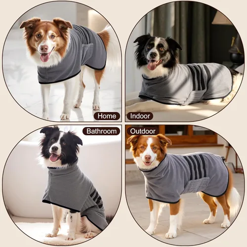 Miniatura 6 de Albornoz de Microfibra para Perro Toalla Envolvente para Perro Abrigo de Secado Súper Absorbente Albornoz de Baño para Cachorro, Perros Medianos