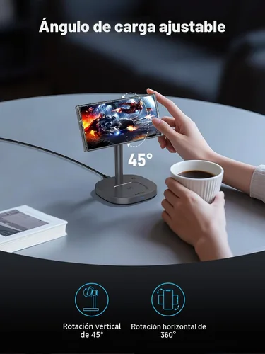 Miniatura 9 de Estación de carga magnética 3 en 1 para Samsung, cargador inalámbrico Magsafe con certificación Qi2 y enfriamiento para teléfono para Samsung Galaxy