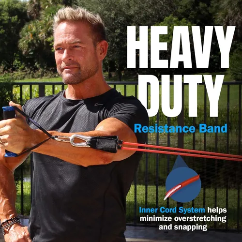 Miniatura 6 de Bodylastics Juego de bandas de resistencia – Bandas de resistencia con asas, correas de tobillo, anclaje de puerta, bolsa de transporte – Bandas PRO