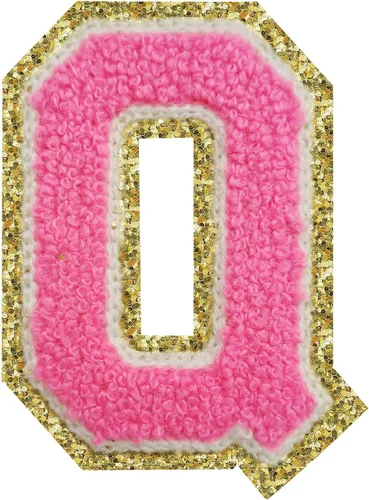 Miniatura 39 de SPRT - Parches de letras de chenilla universitaria con purpurina, parche de letras blancas para planchar con letras del alfabeto para disfraz