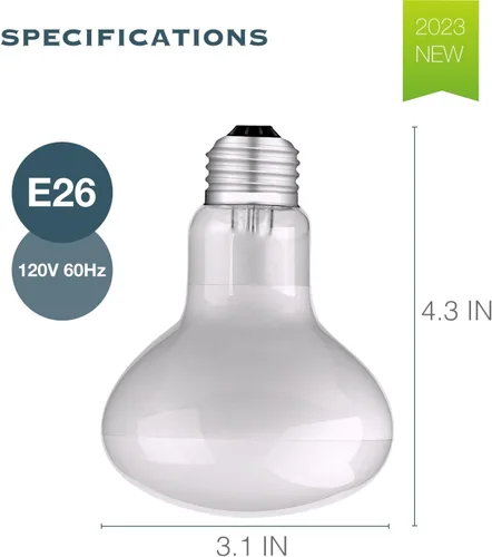 Miniatura 4 de Lámpara de bombilla de calor para reptiles, paquete de 2 focos de luz diurna de 100 W, bombilla de dragón barbudo/tortuga/zardo/gecko, lámpara