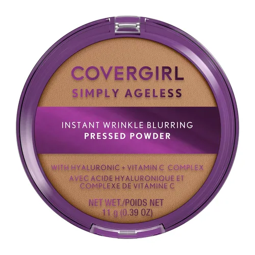 Covergirl Simply Ageless - Polvo prensado difuminador instantáneo antiarrugas, miel suave, 0.39 onzas