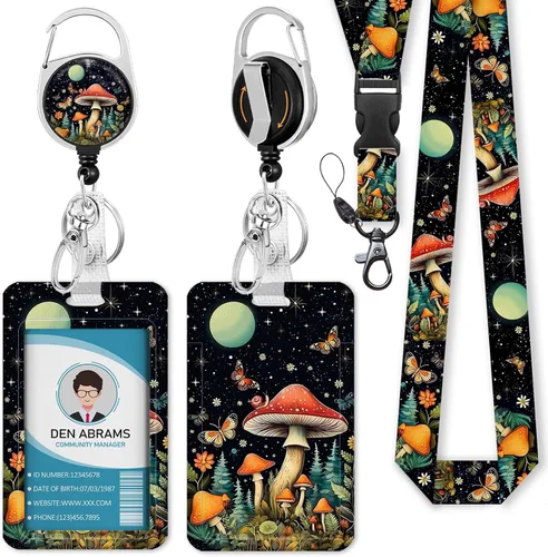 Miniatura 15 de Piefly Cordones para Insignias de Identificación, Portainsignias Positivo con Clip de Carrete Retráctil, Cordón con Tarjeta de Cita Inspiracional