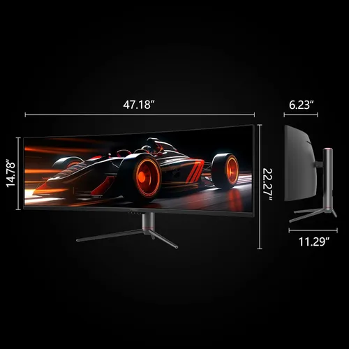 Miniatura 7 de INNOCN Monitor curvo de 49 pulgadas para juegos ultra ancho 5K2K 120Hz 32:9 QHD 5120 x 1440P, R1800, 99% sRGB, HDR400, USB tipo C, DisplayPort
