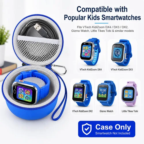 Miniatura 2 de Funda compatible con Vtech KidiZoom Smartwatch DX4, DX2, DX3, para Little Tikes Tobi/para Watch 2/para Gizmo Watch, relojes para niños, caja de Negro