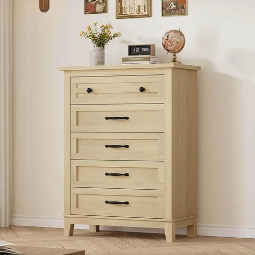 Miniatura 9 de GarveeHome Cómoda de 6 cajones para dormitorio, cómoda de 47 pulgadas de ancho con almacenamiento independiente, baúl de almacenamiento de madera