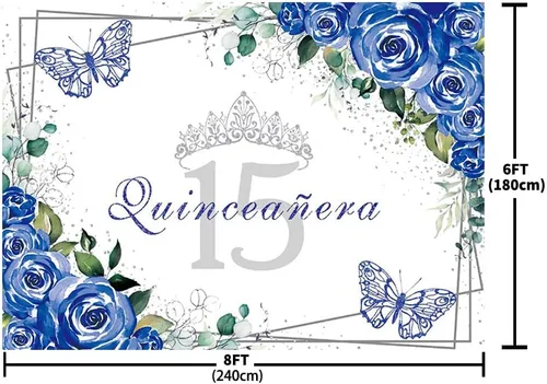Miniatura 5 de Sendy Telón de fondo de quinceañera de 7 x 5 pies con membrillo de 15 años, suministros de decoración de fiesta de cumpleaños para niña, princesa