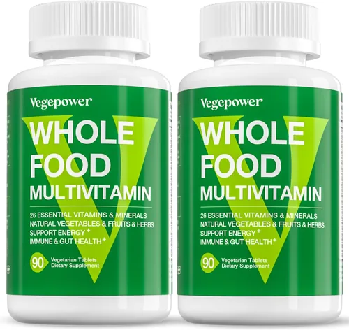 Miniatura 10 de Multivitamínico vegano de alimentos integrales con hierro, multivitamínico diario para hombres y mujeres, multivitaminas metiladas, complejo B
