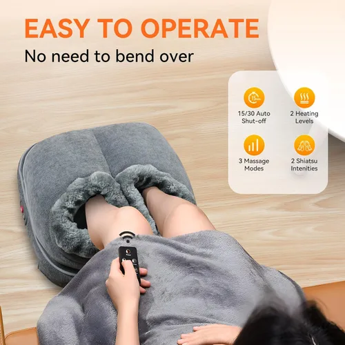 Miniatura 3 de Snailax Shiatsu - Masajeador de pies con calor, máquina eléctrica de masaje de pies para neuropatía, fascitis plantar, calentadores de pies
