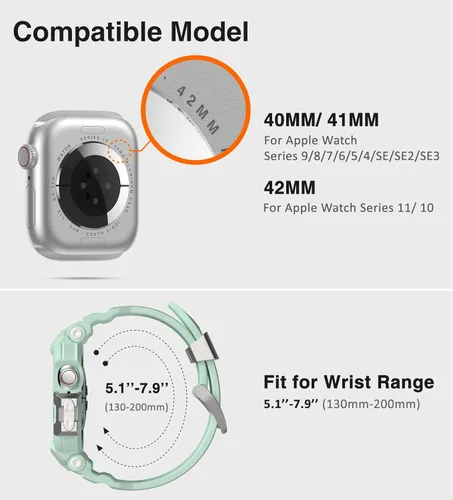 Miniatura 25 de ULTIMAL - Correa resistente con estuche para Apple Watch de 44 mm, correa protectora a prueba de golpes de grado militar para hombres, correa