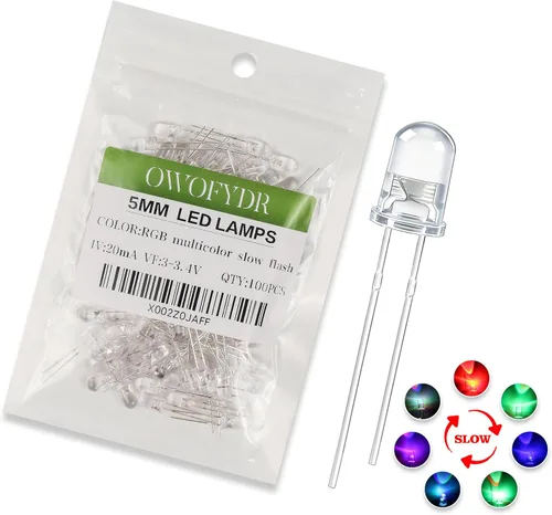 Miniatura 32 de 100 lámpara LED de diodo de luz blanca cálida de 5mm (Lente Transparente Redonda DC 3V 20mA) Bombilla de iluminación, componente electrónico, luz
