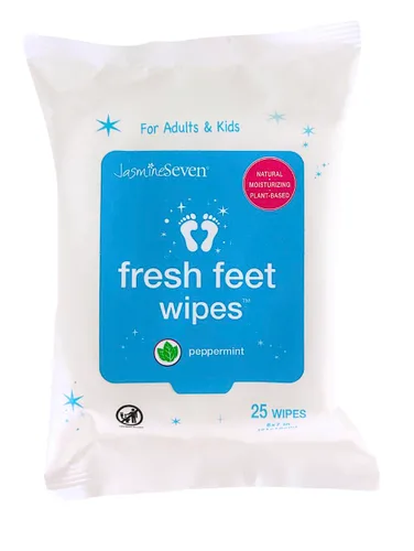 Toallitas húmedas Fresh Feet – Toallitas húmedas de menta natural – 25 unidades – por Jasmine Seven