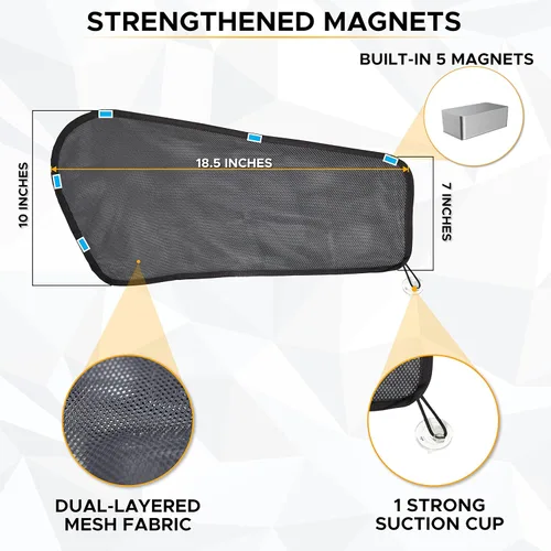 Miniatura 6 de EcoNour Parasol para ventana delantera del conductor del automóvil, cortina magnética para ventana que protege de los rayos solares nocivos