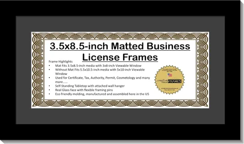 Miniatura 18 de Marcos de licencia para maquilladores profesionales de 3.5 in x 8.5 in, sostenedor de licencia de panel de estado para mostrar certificado, licencia