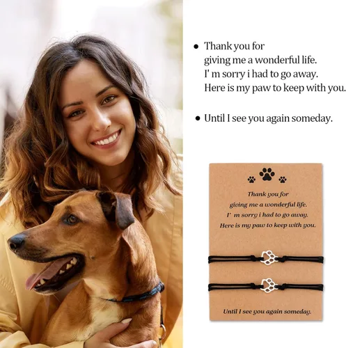 Miniatura 3 de PLwelth Pulseras de perro de cachorro para mujeres y hombres, regalos conmemorativos para amantes de las mascotas, regalos de amistad para ella, sus