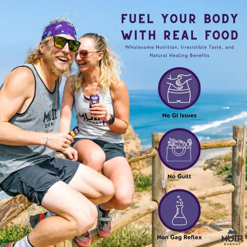 Miniatura 5 de MUIR Strawberry Real Food Energy Gel - 10 unidades Gel orgánico vegano de resistencia sin gluten sin gluten de combustión rápida Energía limpia