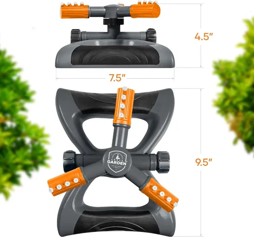 Miniatura 6 de Aspersor Joeys para Patio, Aspersor de Jardín Giratorio para Cobertura de Áreas Grandes, Aspersores de Césped y Patio (Naranja)