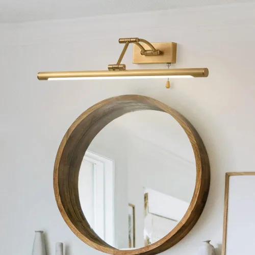 Miniatura 2 de Lámpara de pared LED ajustable de cobre para espejo de baño: lámpara de tocador moderna con interruptor de cadena para UNA decoración elegante
