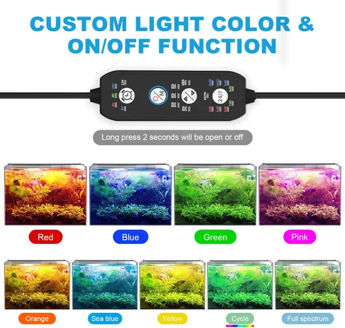 Miniatura 3 de SEAOURA - Luz LED para acuario de modo 24/7 para crecimiento de plantas, luz de tanque de peces de espectro completo con temporizador