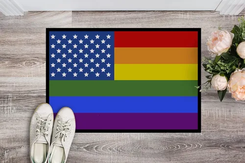 Miniatura 2 de Caroline's Treasures CK8013JMAT - Tapete con orgullo gay de Estados Unidos, 24 x 36 pulgadas, para interiores y exteriores, para entrada