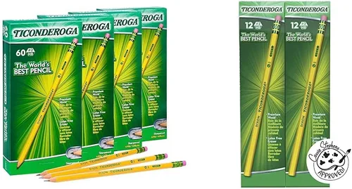 Ticonderoga Lápices de madera, preafilados, 2 HB suaves, amarillos (240 unidades) y sin afilar (96 unidades)