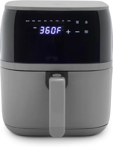 GreenLife Compact Electric Air Fryer Oven, 5.3 QT, cajón antiadherente de cerámica libre de PFAS, pantalla digital de 8 toques con un solo toque,