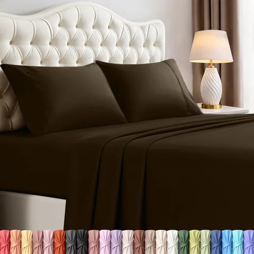 Miniatura 52 de Juego de sábanas King de Utopia Bedding – Juego de 4 sábanas para cama King, microfibra suave y transpirable, incluye 1 sábana bajera, 1 sábana Beige