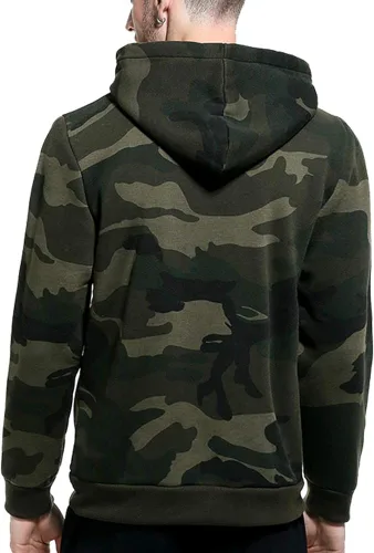 Miniatura 3 de LBL - Sudadera con capucha para hombre, de mezcla suave, con bolsillo tipo canguro