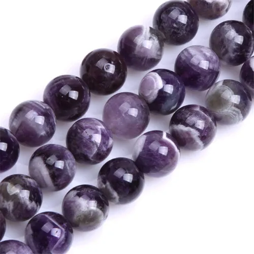 JOE FOREMAN Cuentas de amatista para hacer joyas, piedras preciosas naturales, semipreciosas, 0.315 in, redondas, color mixto, 15 pulgadas Liso