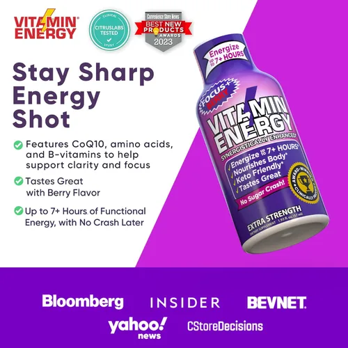 Miniatura 4 de Vitamin Energy Immune+ Extra Strength Energy Shot Army Orange 10 unidades, 260 mg de cafeína natural, vitaminas B, citicolina, té verde, apoyo