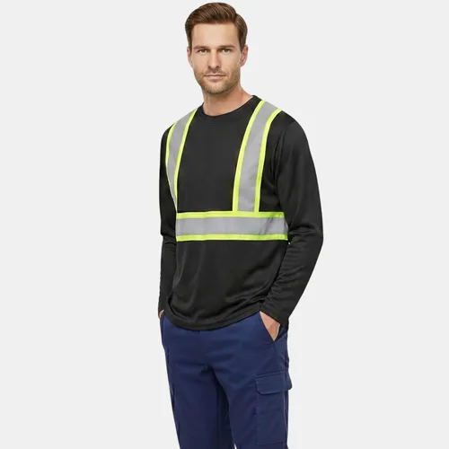 Miniatura 3 de HYCOPROT Hi Vis Safety Shirts Long Sleeve High Visibility Reflective Shirt for Men Women Class 3 Construction T Shirt Work T-shirts Clothes for