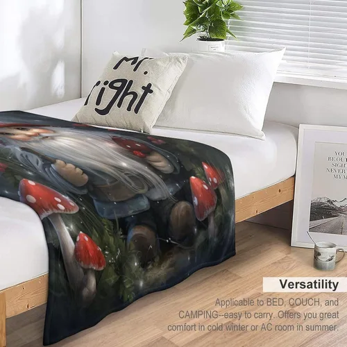 Miniatura 8 de Manta de Navidad de gnomo, manta de Navidad suave y cálida de 30 x 40 pulgadas, manta de franela cálida para cama, sofá, regalos para niños