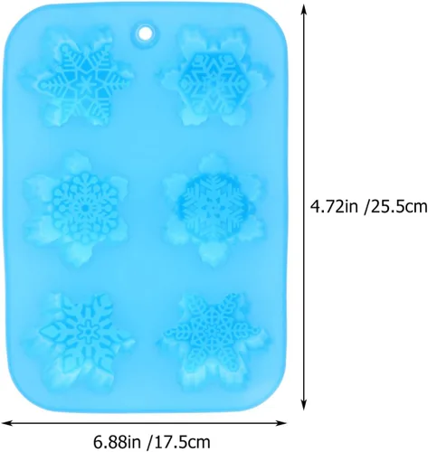 Miniatura 6 de EXCEART Moldes de silicona para tartas, moldes de silicona para jabón de silicona para tartas de copos de nieve, moldes de Navidad hechos a mano